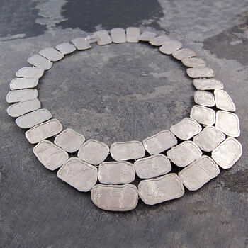 Sterling Silver Statement Roman Bib Necklace, 2 of 8