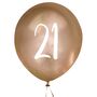 Five Gold 21st Birthday Balloons, thumbnail 2 of 2