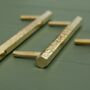 Solid Polished Brass Hexagonal Hammered Kitchen Handles, thumbnail 1 of 4