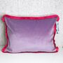 Lilac/Pink Velvet Tassel 13' x 18' Cushion Cover, thumbnail 3 of 10