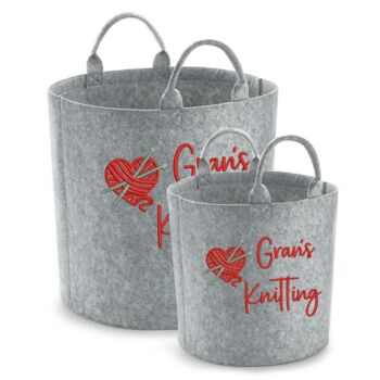 Personalised Knitting Storage Bag With Name And Design, Two Sizes, 2 of 6