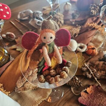 Handmade Felt Amber The Autumnal Fairy Decoration, 3 of 4