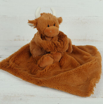 Scottish Highland Cow Brown Soother Comforter, Boxed, 7 of 12