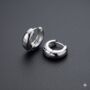 Silver Stainless Steel Huggie Hoop Earrings, thumbnail 6 of 7