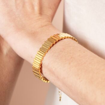 Asymmetrical Layered Bar Bracelet In Gold, 2 of 4