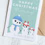 Mummy Christmas Card Personalised With Cute Snow People, thumbnail 2 of 4