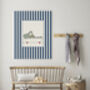 Babar The Elephant Bath Time Blue Nursery Art Print, thumbnail 2 of 2