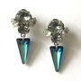 Bermuda Blue Swarovski Crystal Earrings, thumbnail 2 of 3