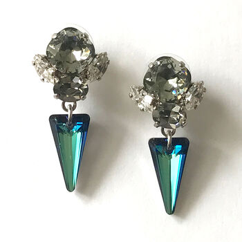 Bermuda Blue Swarovski Crystal Earrings, 2 of 3