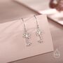 Sterling Silver Tiny Neuron Cell Drop Hook Earrings, thumbnail 1 of 11