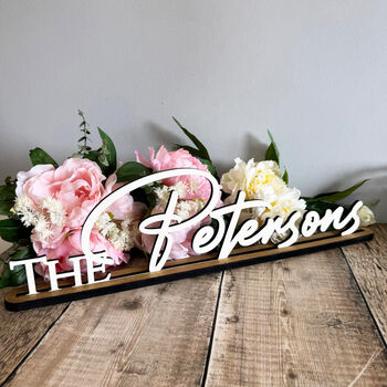 Elegant Custom Wedding Surname Sign For Home Decor, 4 of 7
