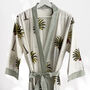 Palm Tree Print Cotton Dressing Gown Kimono, thumbnail 2 of 2