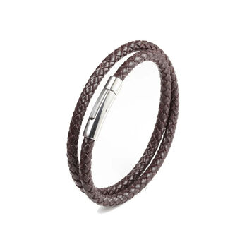 Classic Leather Double Wrap Bracelet For Him, 12 of 12