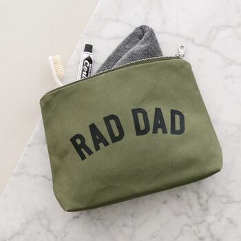 'Rad Dad' Heavy Canvas Waterproof Wash Bag, 3 of 8