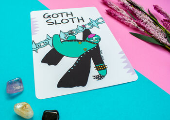 Goth Sloth Art Print, 2 of 3