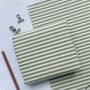 Olive Green Stripe Paper Fibre 42cm X 29.7cm Size Wrapping Paper Sheet, thumbnail 2 of 5
