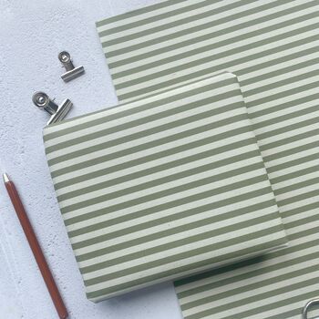 Olive Green Stripe Paper Fibre 42cm X 29.7cm Size Wrapping Paper Sheet, 2 of 5