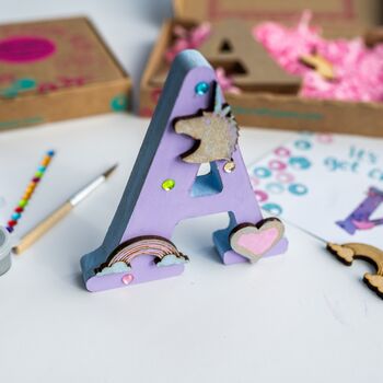 Personalised Paint Your Own Unicorn Wooden Letter, 6 of 7