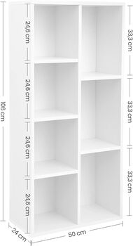 Bookcase Floor Standing Storage Unit Wooden Bookshelf, 9 of 12