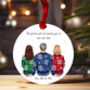 Personalised Siblings Christmas Bauble – Custom Back View Illustration Ornament, thumbnail 1 of 4