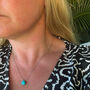 Turquoise Teardrop Birthstone Necklace, Silver, thumbnail 2 of 6