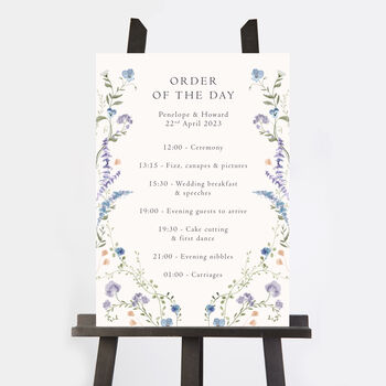 Regency Floral Wedding Order Of The Day Sign, 2 of 3