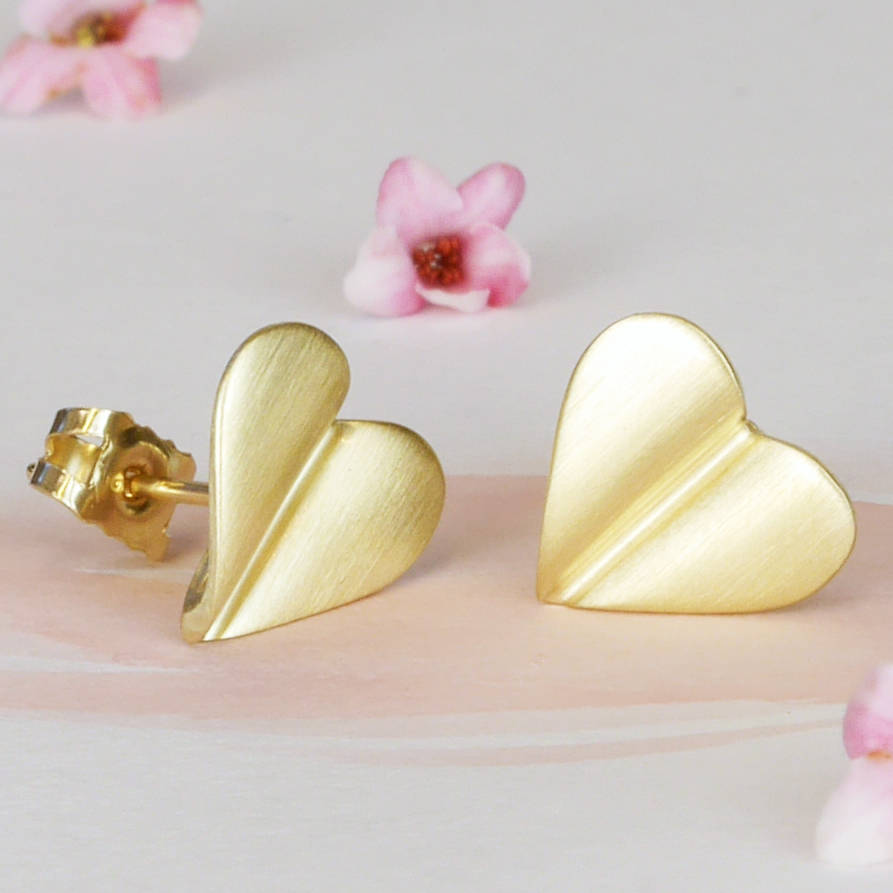 'Love Grows' 9ct Gold Heart Earrings, 1 of 7