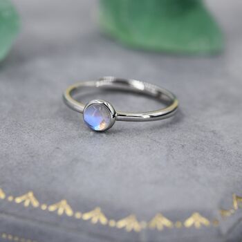 Minimalist Moonstone Ring In Sterling Silver, 7 of 10