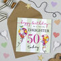 Blooming Balloon Daughter 50th Birthday Card, thumbnail 1 of 2
