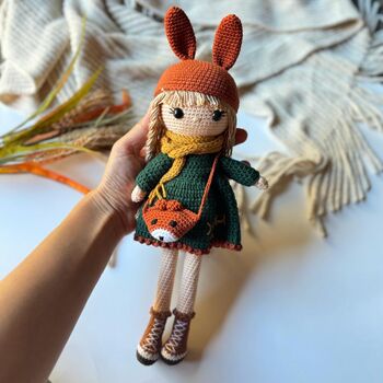 Handmade Toys For Kids, Natural Crochet Doll, 7 of 11