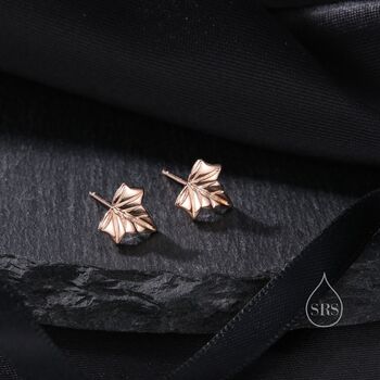 Sterling Silver Ivy Leaf Stud Earrings, 5 of 12