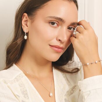 Large Pearl Pendant Necklace In Sterling Silver And Gold Vermeil, 2 of 11