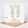 Floral Fun Personalised 11th Birthday Card, thumbnail 2 of 5