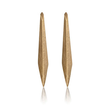 Gold Plated Silver Slim Shard Earrings, 3 of 4
