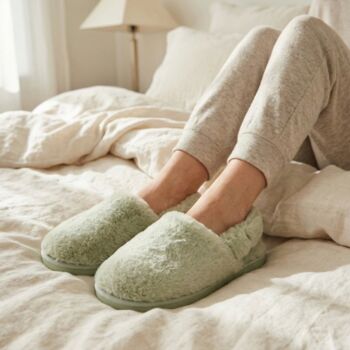 Luxury Faux Fur Memory Foam Slingback Slippers, 6 of 11