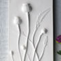 Poppies And Crocosmia Plaster Cast Wall Plaque, thumbnail 4 of 6