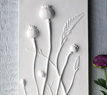 Poppies And Crocosmia Plaster Cast Wall Plaque, 4 of 6