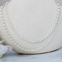 White Pearl Beaded Necklace Or Double Stranded Bracelet With Sterling Silver Beads, thumbnail 9 of 10