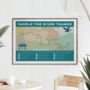 Gift For Paddleboarders – River Thames Map Art Print, thumbnail 2 of 10