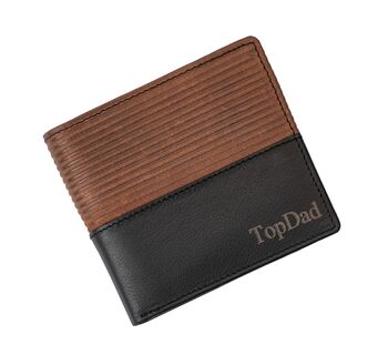 Personalised Black And Brown Trifold Wallet Rfid, 2 of 7