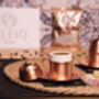 Turkish Copper Coffee Cup Set With Plates And Lids – Handmade Six Piece Gift For Two, thumbnail 9 of 9