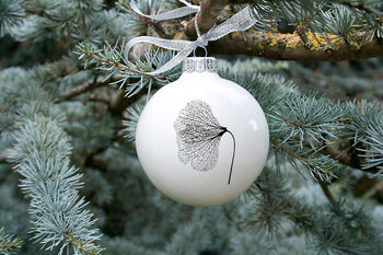 Christmas Bauble With Gingko Leaf Skeleton, 2 of 5