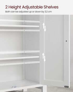 Storage Cabinet With Two Doors And Adjustable Shelves, 9 of 12