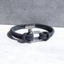 Personalised Men's Shackle And Grey Rope Bracelet, thumbnail 1 of 7