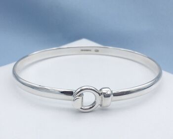 Personalised Silver Circle Clasp Bracelet Bangle, 6 of 9