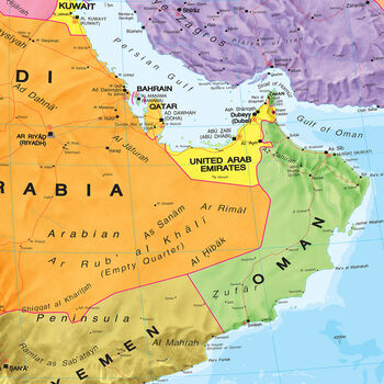 Map Of Middle East Political Boundaries Poster, 2 of 5