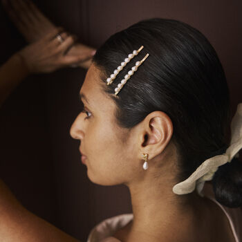 Alyssa Freshwater Pearl Hair Slide Short, 4 of 6