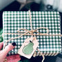 Green Gingham Christmas Wrapping Paper Set, thumbnail 1 of 5