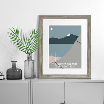Personalised Skiing Piste Fine Art Mountains Print, 2 of 4