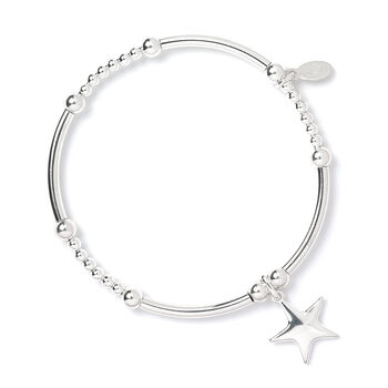 Star Sterling Silver Ball And Noodle Bead Bracelet, 3 of 6